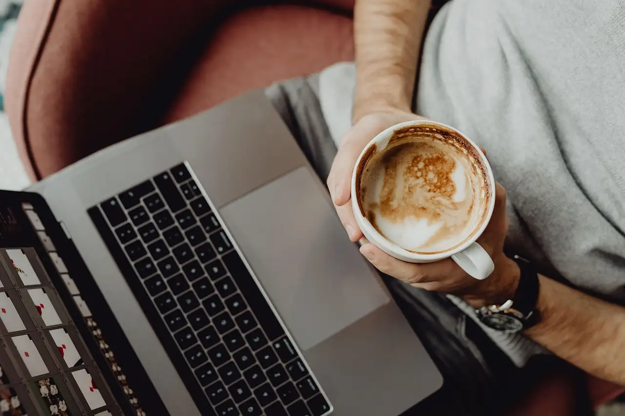 coffee, coffee cup, cup, computer