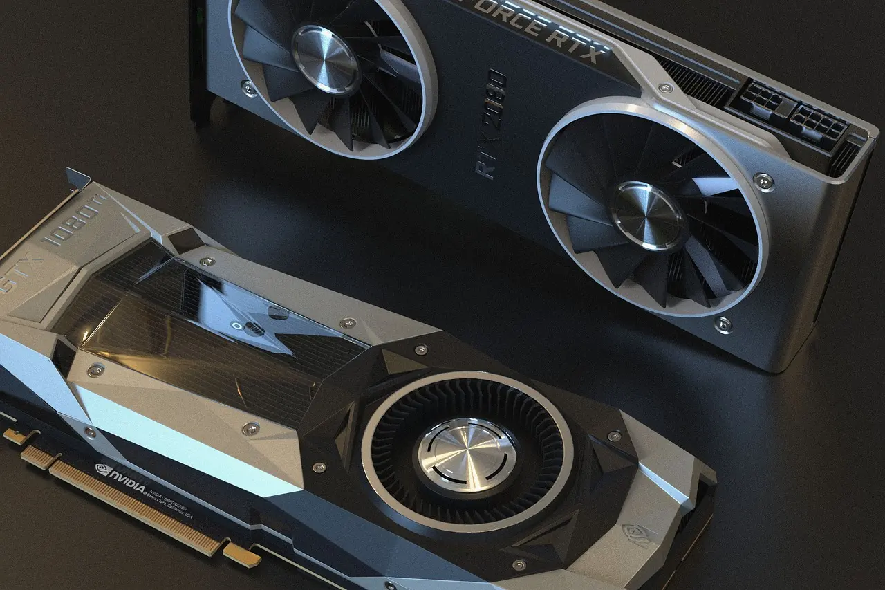 A desktop graphics card installed in a PC