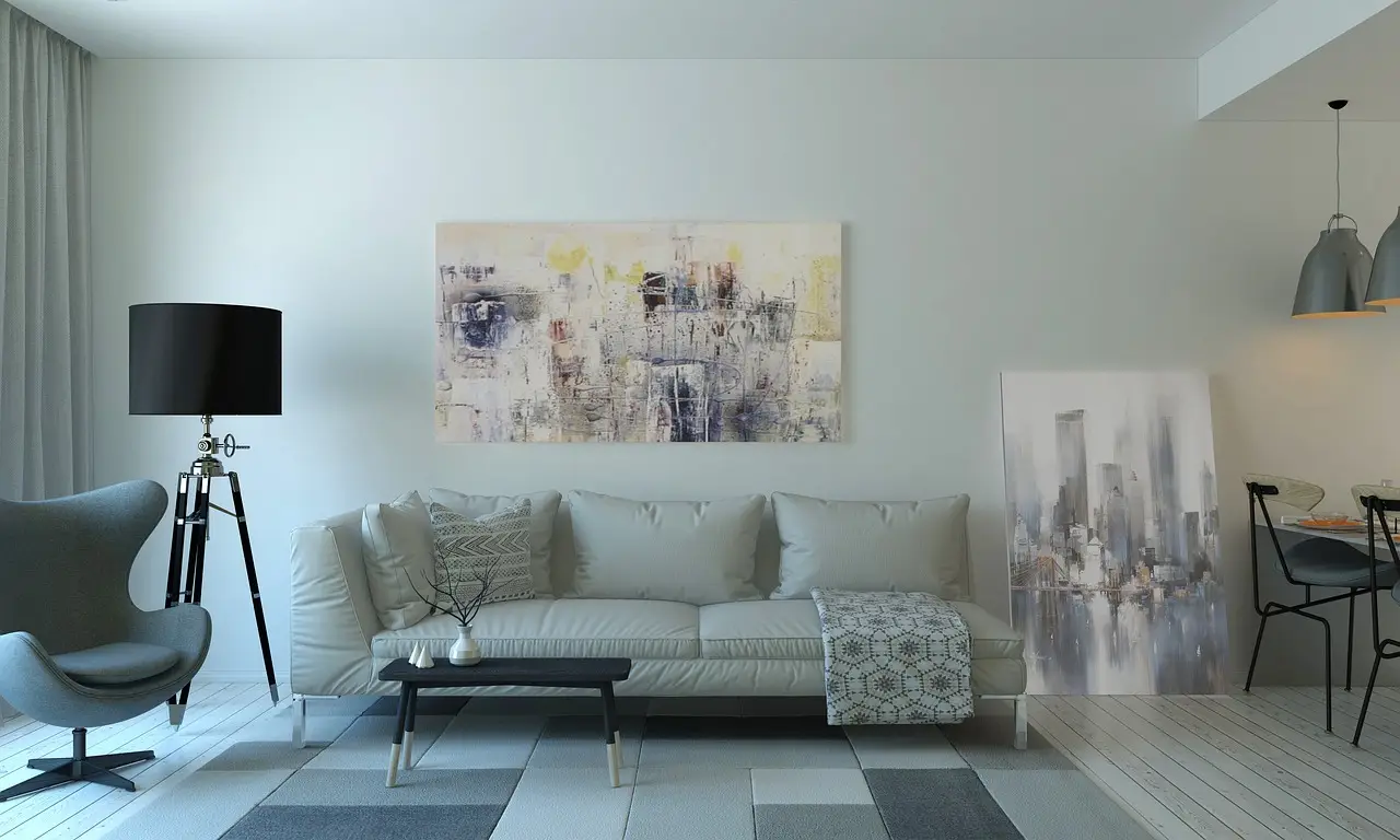 living room, interior design, furniture, lamp