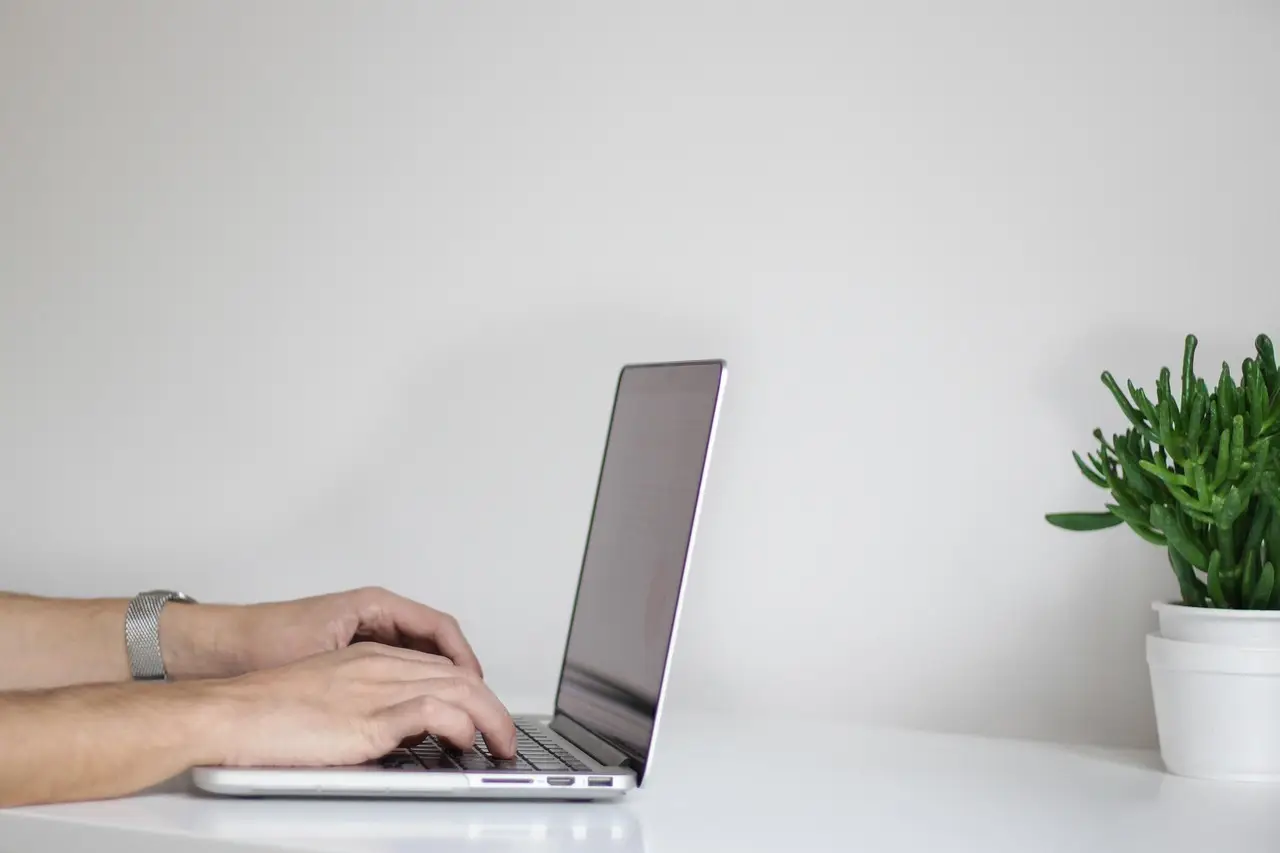 hands, laptop, working, businessman