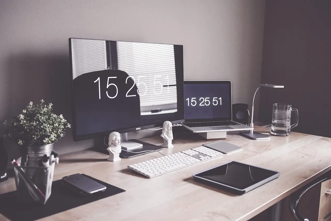 A computer on a home-office desk