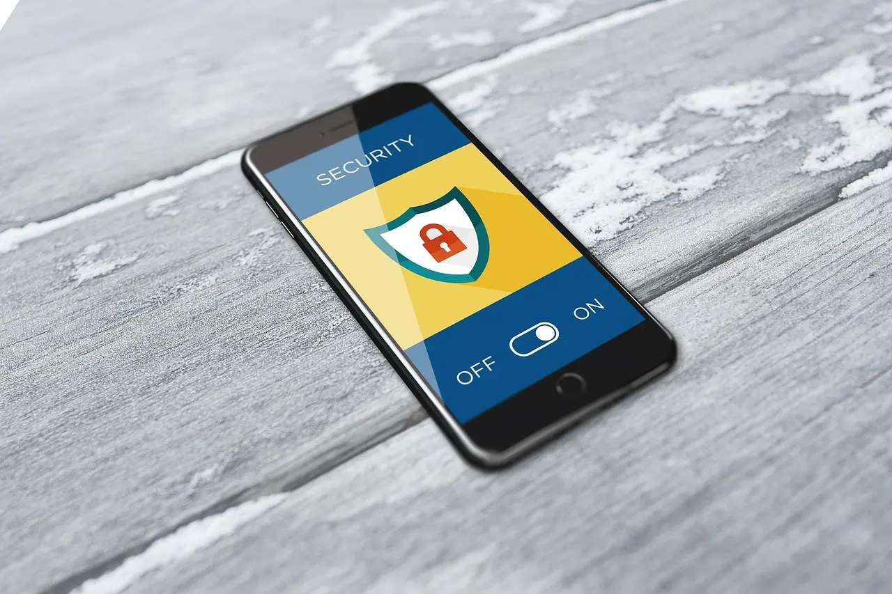 A smartphone showing a digital security lock.