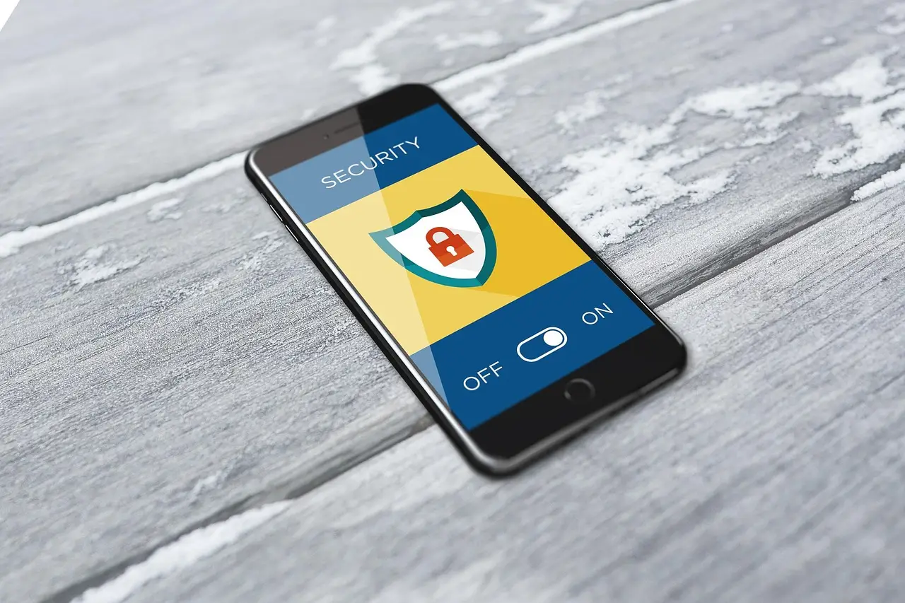 A smartphone showing a digital security lock.