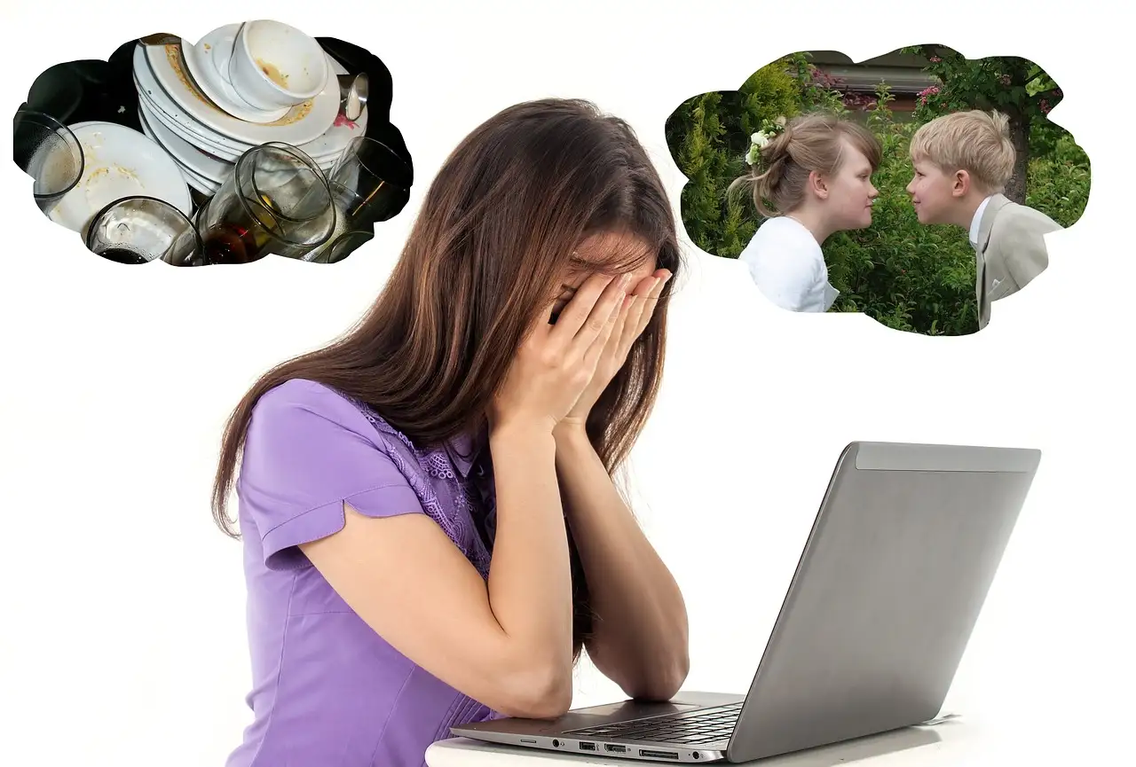 stressed woman, woman, stress, family