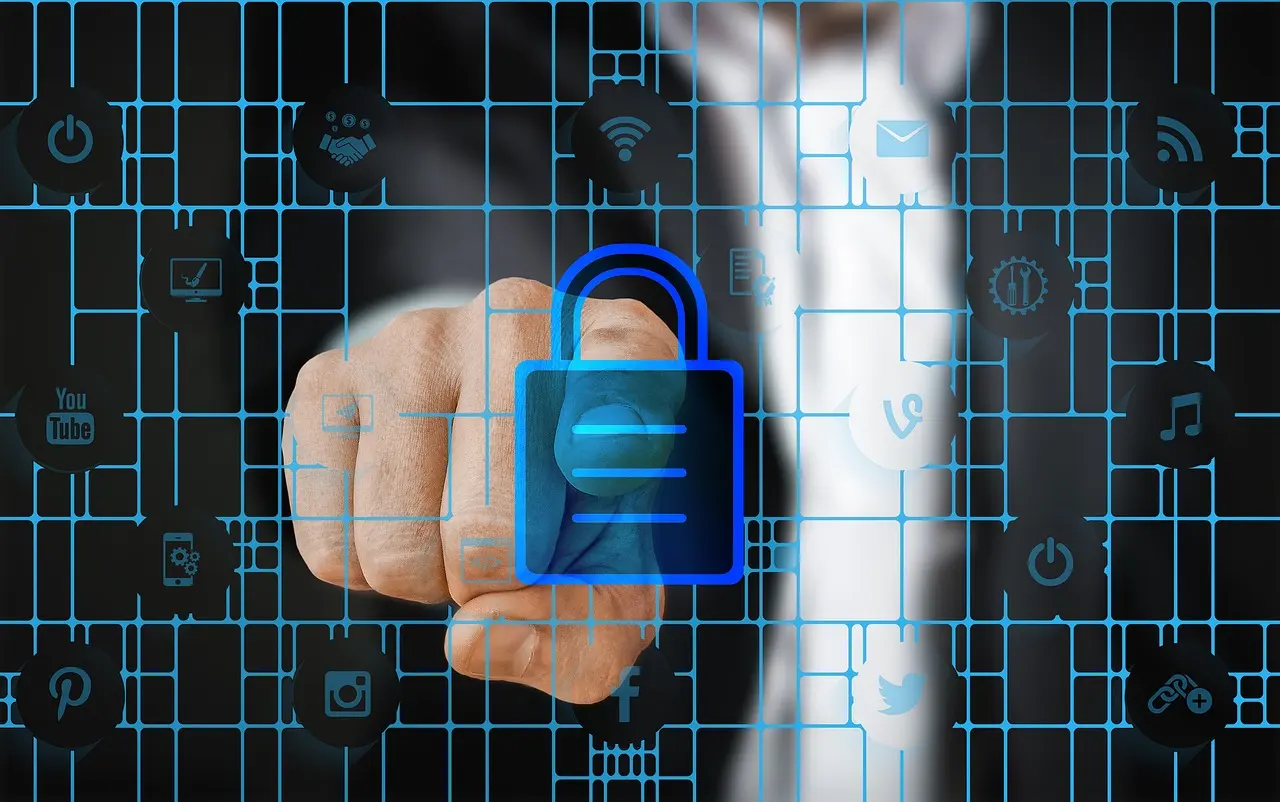 A finger touching a digital security interface