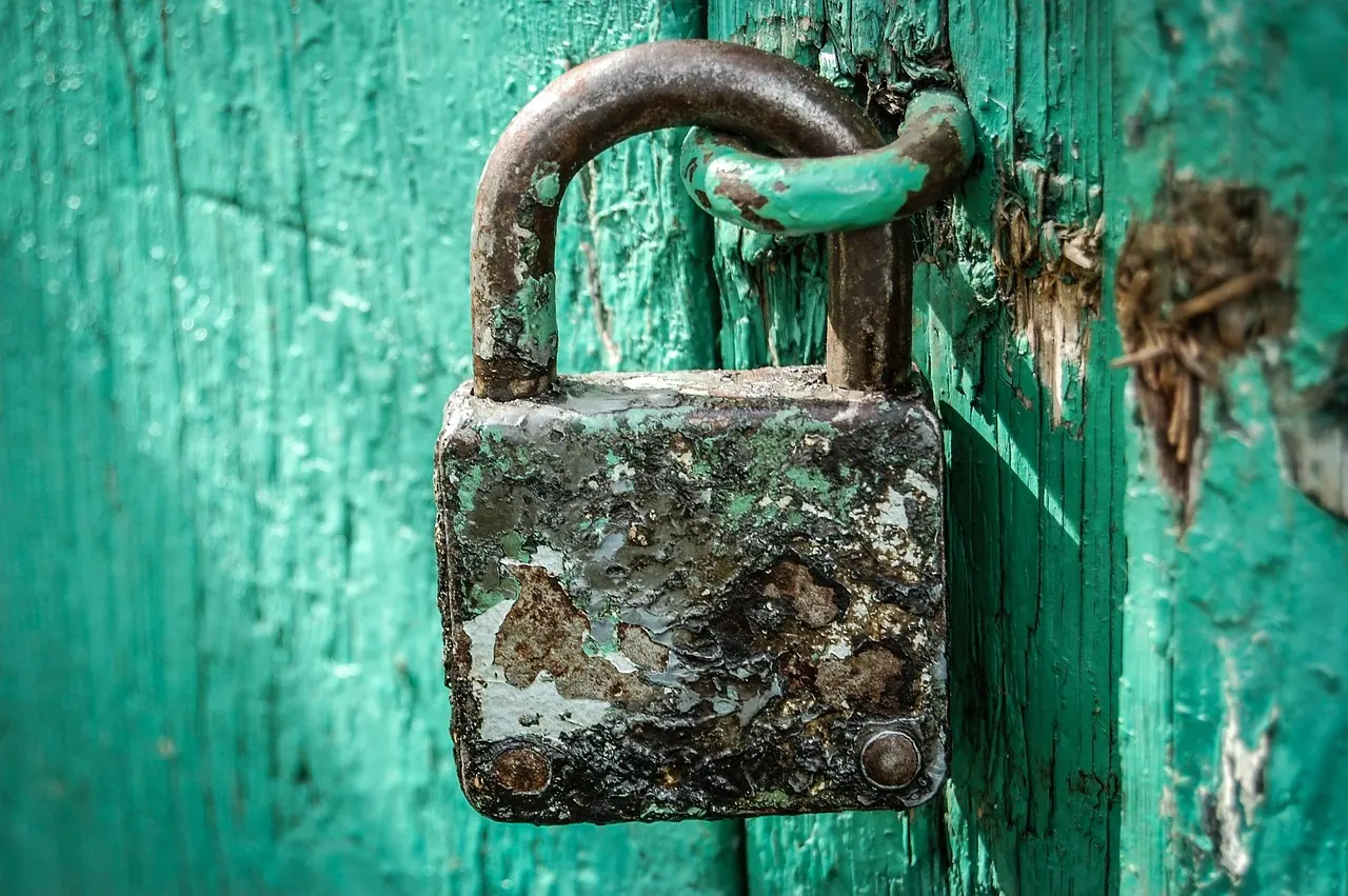 A metal padlock, a symbol of a secure site