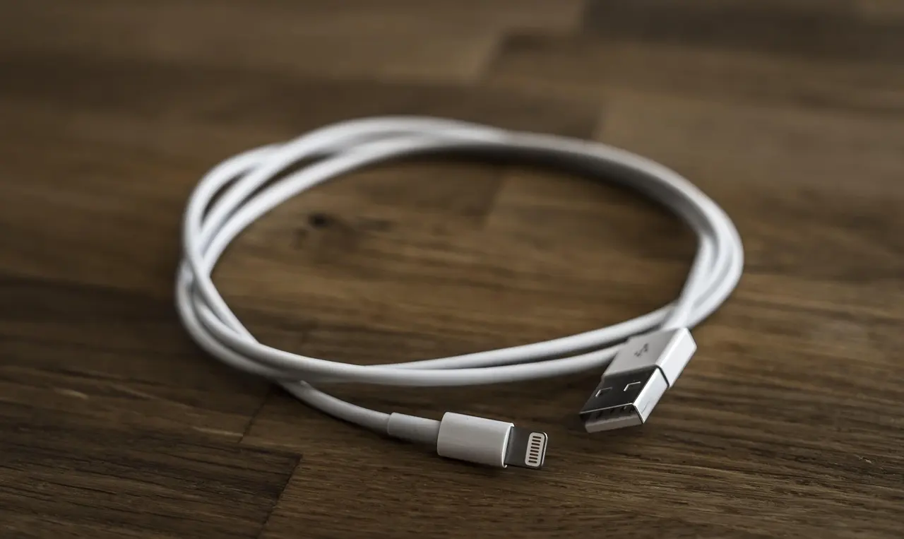 A USB cable connected to a computer
