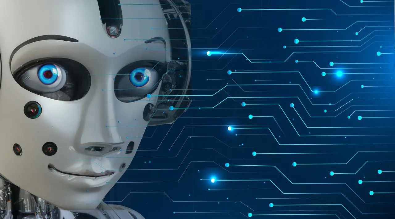 An AI-generated science-fiction robot
