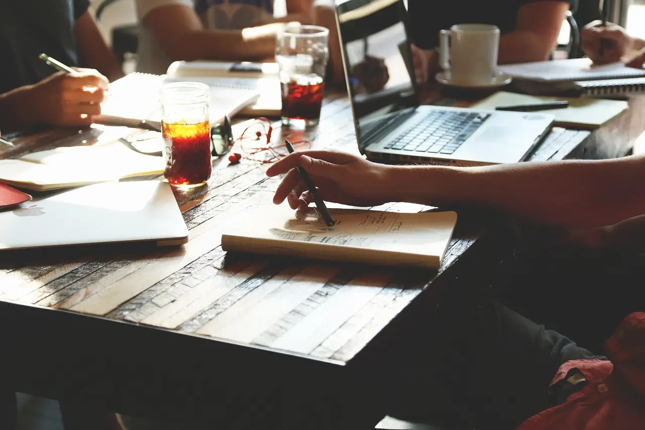 A team working in an office.