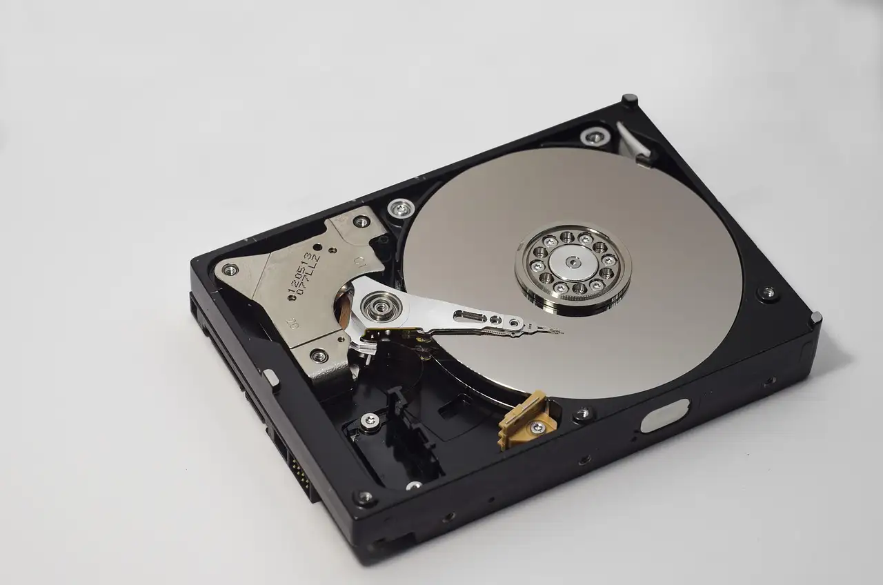 An external hard drive and disk