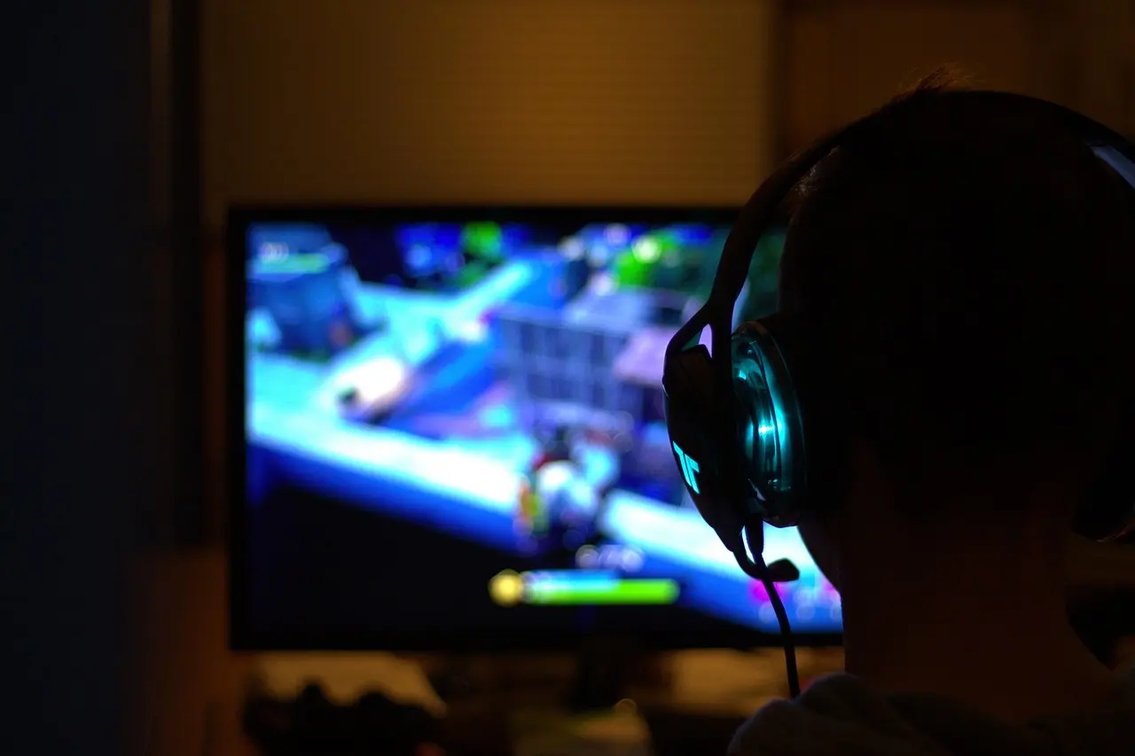 A video game running on a computer.